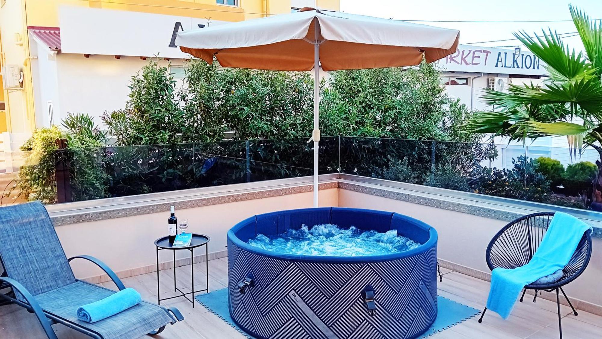 Luxury Villa Eva-Mari With Jacuzzi, 50M From The Beach Stalós Eksteriør billede